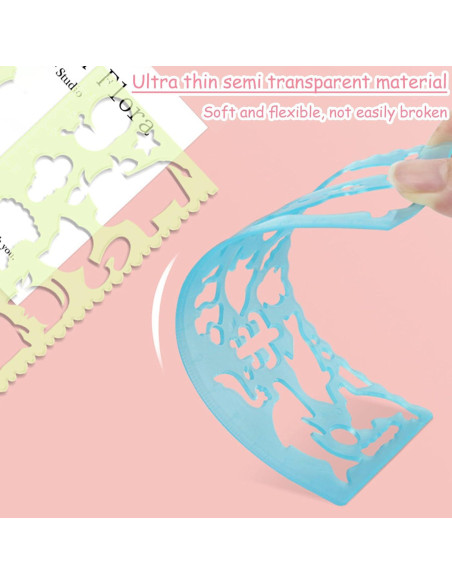 4 Reglas Multifuncionales ZQTSANKESL para Dibujo Creativo