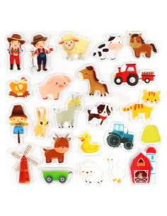 Adhesivos de Gel Grueso Tevxj Animales de Granja 23 PCS