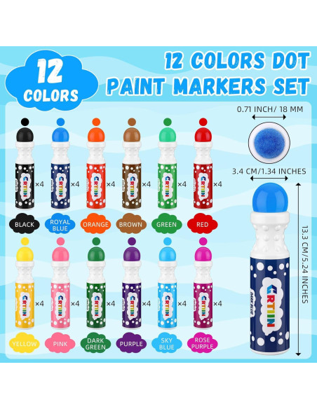 Set de 48 Marcadores de Bingo Crtiin 62.37 g Coloridos