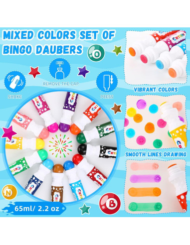 Set de 48 Marcadores de Bingo Crtiin 62.37 g Coloridos