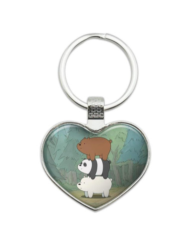 Llavero Corazón We Bare Bears con Tapa de Resina 4.6 cm