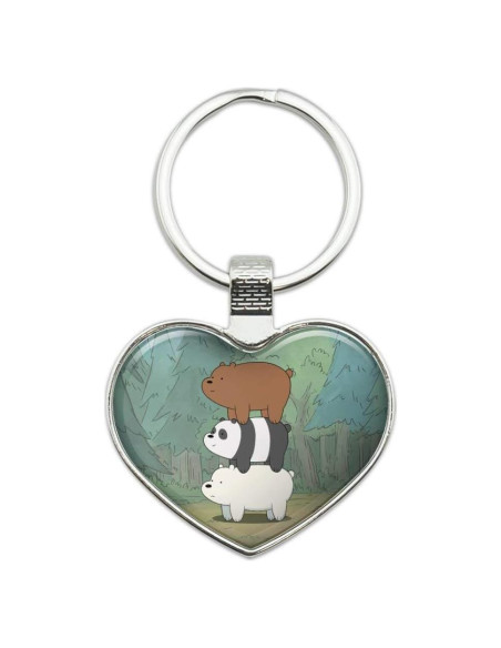 Llavero Corazón We Bare Bears con Tapa de Resina 4.6 cm