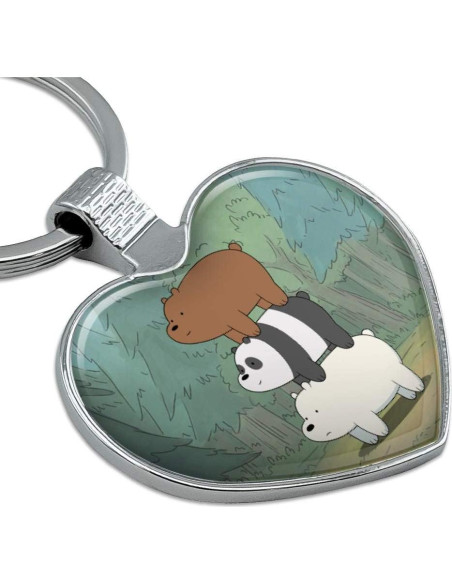 Llavero Corazón We Bare Bears con Tapa de Resina 4.6 cm