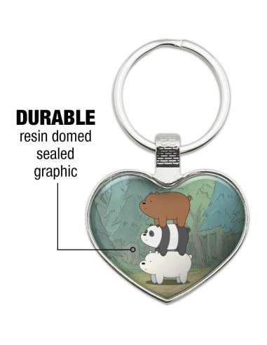 Llavero Corazón We Bare Bears con Tapa de Resina 4.6 cm