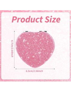 Espejo Plegable Doble Cara Dimeho Rosa Corazón 6.7 cm 2