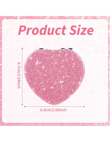 Espejo Plegable Doble Cara Dimeho Rosa Corazón 6.7 cm