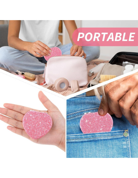 Espejo Plegable Doble Cara Dimeho Rosa Corazón 6.7 cm