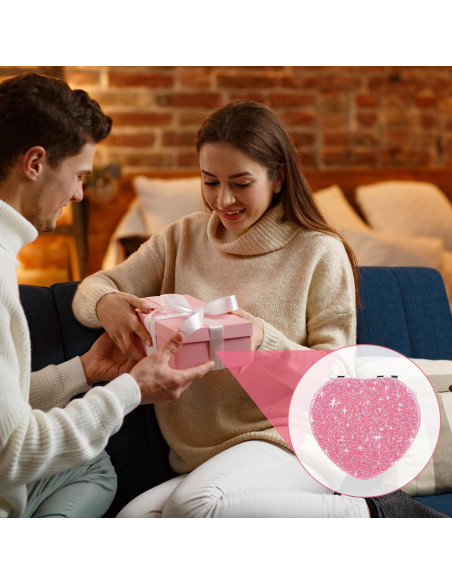 Espejo Plegable Doble Cara Dimeho Rosa Corazón 6.7 cm