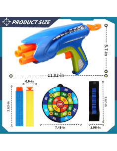 Pistola de Juguete Blaster RLZHLYC con 80 Dardos de Espuma 2