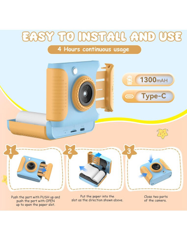 Cámara Instantánea Infantil GigaMinds C33 2.4" Azul