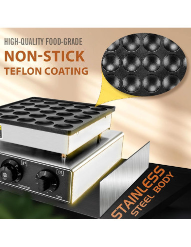 Mini Máquina para Hacer Pancakes GDDGHS 25PCS 950W Antiadherente