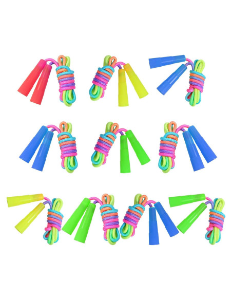 Cuerdas de Saltar Arcoíris Elcoho - 10 Piezas 2.2m Ajustables