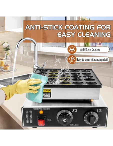 Mini Máquina para Hacer Pancakes GDDGHS 25PCS 950W Antiadherente