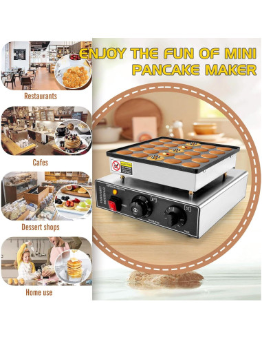 Mini Máquina para Hacer Pancakes GDDGHS 25PCS 950W Antiadherente
