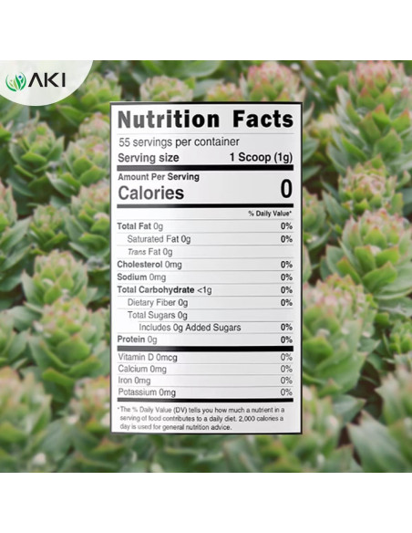 Polvo de raíz de Rhodiola Rosea AKI 55g - Sin aditivos
