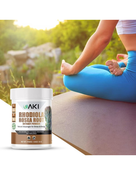 Polvo de raíz de Rhodiola Rosea AKI 55g - Sin aditivos