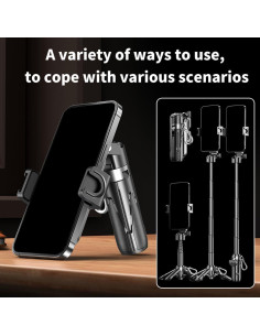 Trípode de Teléfono CRIDENG 3 en 1 Mini Palo de Selfie Negro 2