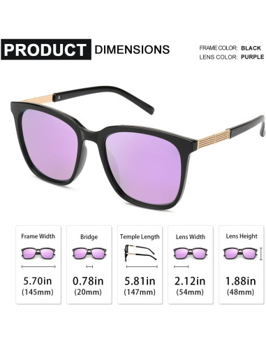 Gafas de sol cuadradas SIPHEW para mujeres UV400 54mm