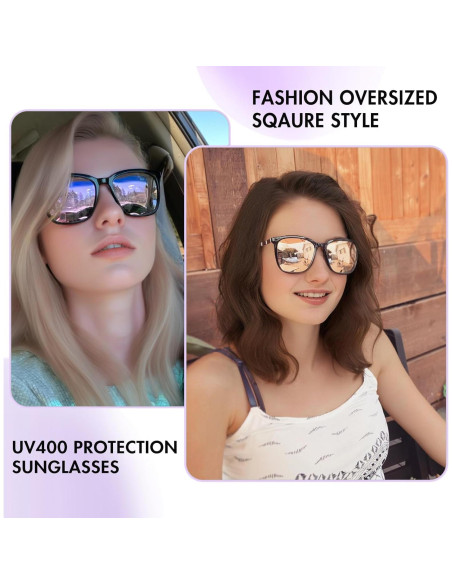 Gafas de sol cuadradas SIPHEW para mujeres UV400 54mm