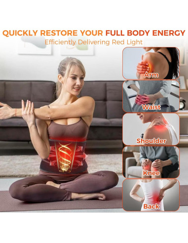 Almohadilla de Terapia de Luz Roja ZAEXAE 35.1x16.5cm 70 LEDs