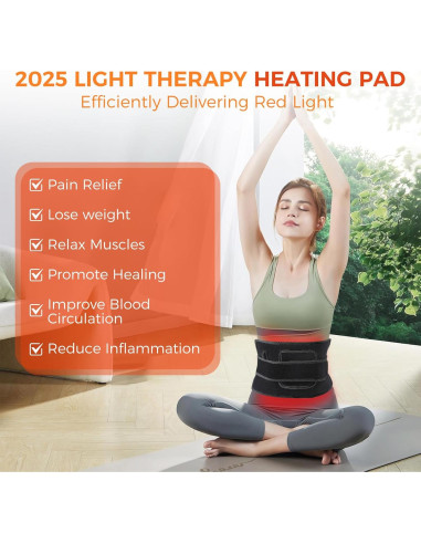 Almohadilla de Terapia de Luz Roja ZAEXAE 35.1x16.5cm 70 LEDs