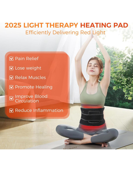 Almohadilla de Terapia de Luz Roja ZAEXAE 35.1x16.5cm 70 LEDs