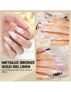 Set de 2 Gel Liner Metálico RARJSM Plata y Bronce Oro 8ml 2
