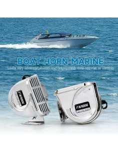 Bocina de Barco FARBIN Acero Inoxidable 12V 125dB Impermeable 2