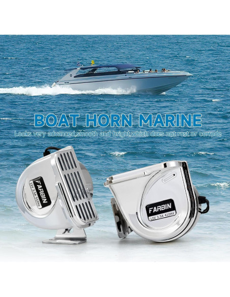 Bocina de Barco FARBIN Acero Inoxidable 12V 125dB Impermeable