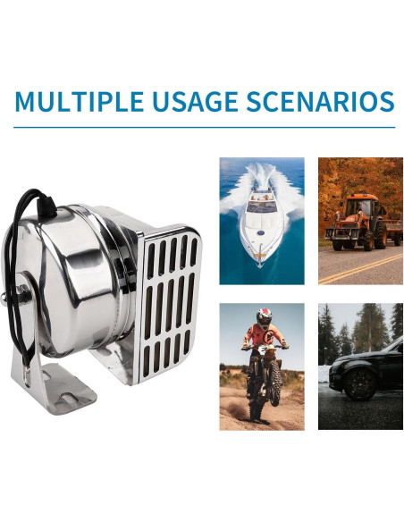 Bocina de Barco FARBIN Acero Inoxidable 12V 125dB Impermeable