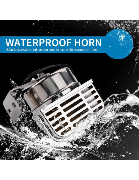 Bocina de Barco FARBIN Acero Inoxidable 12V 125dB Impermeable