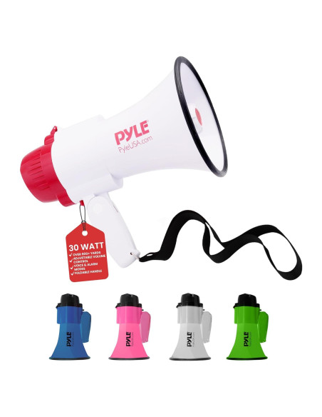 Megáfono Pyle PMP35R 30W con Sirena y Grabadora de Voz