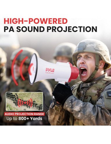 Megáfono Pyle PMP35R 30W con Sirena y Grabadora de Voz