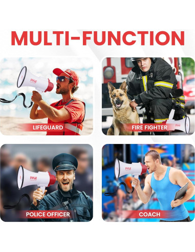 Megáfono Pyle PMP35R 30W con Sirena y Grabadora de Voz