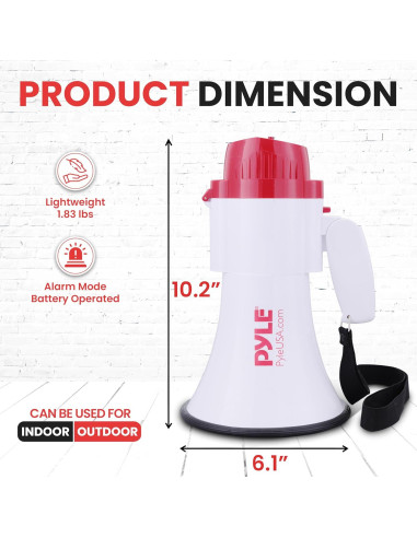 Megáfono Pyle PMP35R 30W con Sirena y Grabadora de Voz