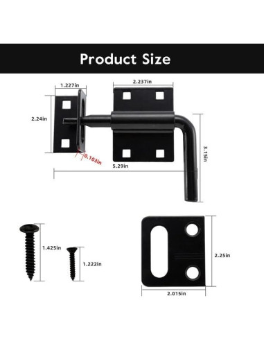 Pestillo de Puerta Deslizante HOME MASTER HARDWARE 2 en 1 Negro