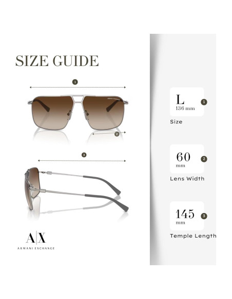 Gafas de Sol Aviador Armani Exchange AX2050S Polarizadas