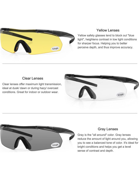 Gafas Tácticas de Tiro XAegisTac con 3 Lentes Intercambiables
