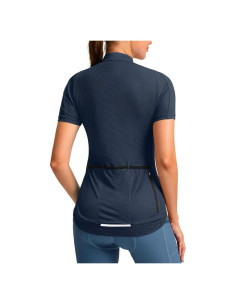 Camiseta de Ciclismo Mujer Manga Corta Azul Marino Secado Rápido