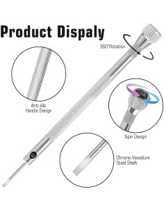 Juego de destornilladores para relojes Nogeqi 7 piezas 0.8-1.6mm 2