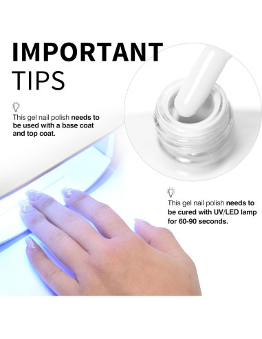 Esmalte de Uñas en Gel CANNI Blanco Puro 9ML Brillo Alto