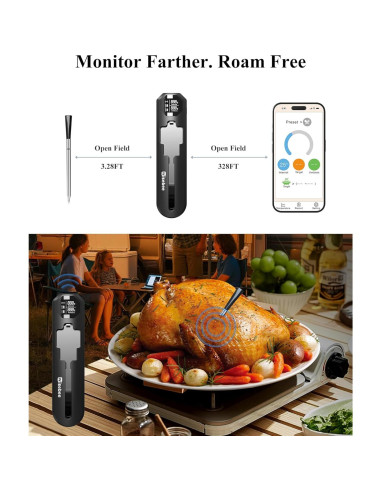 Termómetro de Carne Digital Inalámbrico Wisebee Bluetooth 100C