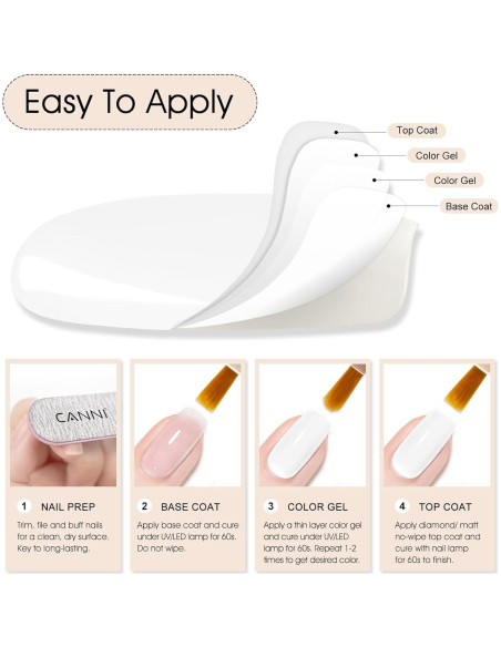 Esmalte de Uñas en Gel CANNI Blanco Puro 9ML Brillo Alto