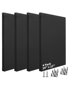 Paneles Acústicos Art3dwall 4 PCS 61x30.5cm Aislantes Sonido Negro