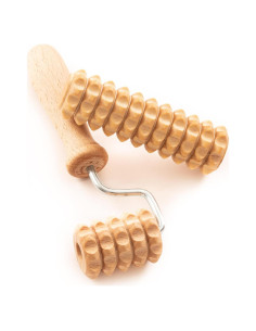 Rodillo de Masaje Facial de Madera Tuuli Set de 2 - 18x4cm y 11x3cm