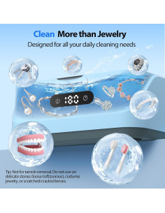 Limpiador Ultrasónico de Joyas Klivvio 24W 400ml 4 Modos 2