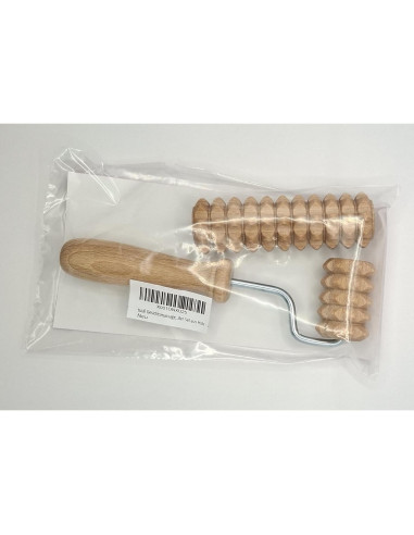 Rodillo de Masaje Facial de Madera Tuuli Set de 2 - 18x4cm y 11x3cm