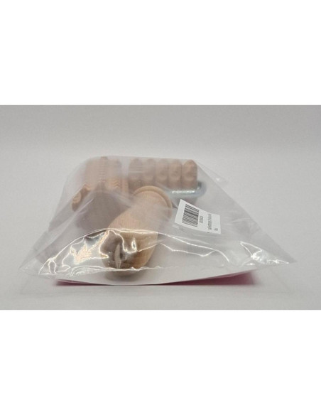 Rodillo de Masaje Facial de Madera Tuuli Set de 2 - 18x4cm y 11x3cm