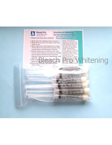 Gel Blanqueador Dental 22% Bleach Pro - 10 Jeringas de 3ml