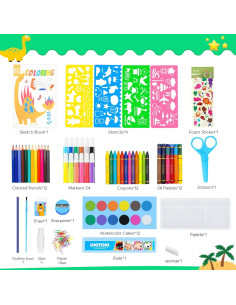 Kit de Arte Homicozy para Niños Dinosaurios 33x19cm 2